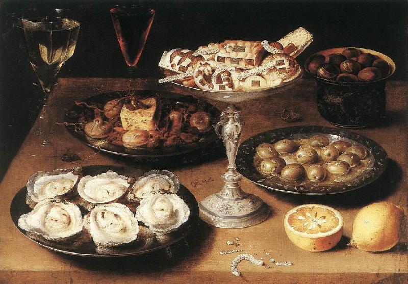 BEERT, Osias Still-Life with Oysters and Pastries Sweden oil painting art